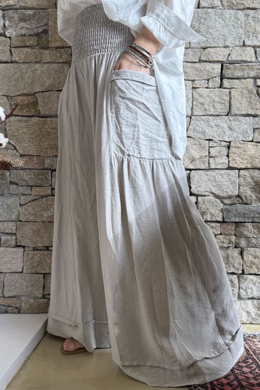 Basso Shirring Sailor Pant Mocha